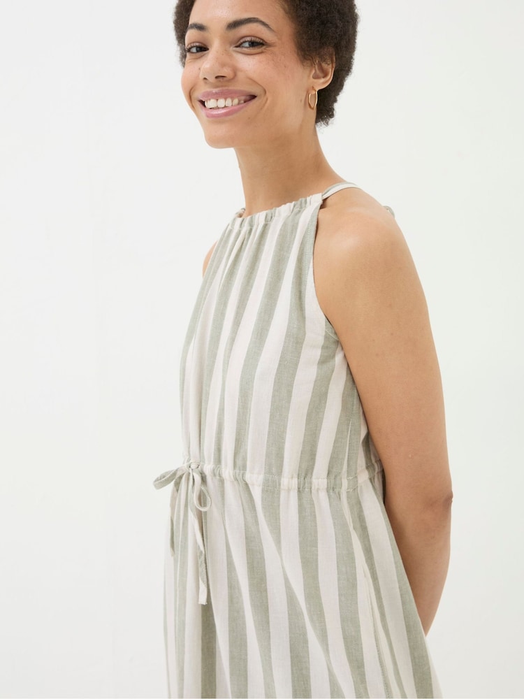 fat face Amali Green Linen Blend Maxi Dress