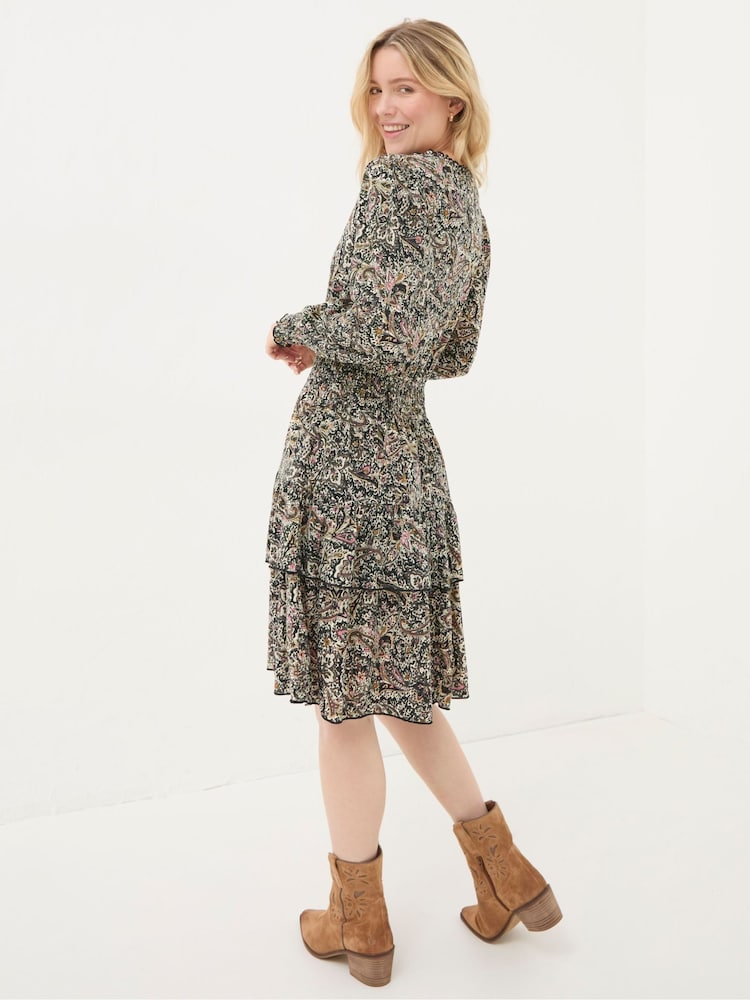 Fat Face Amba Cream Wild Paisley Jersey Dress