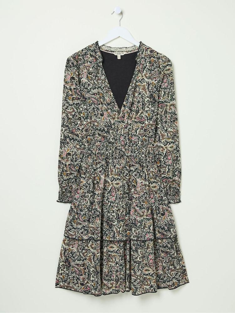 fat face Amba Cream Wild Paisley Jersey Dress