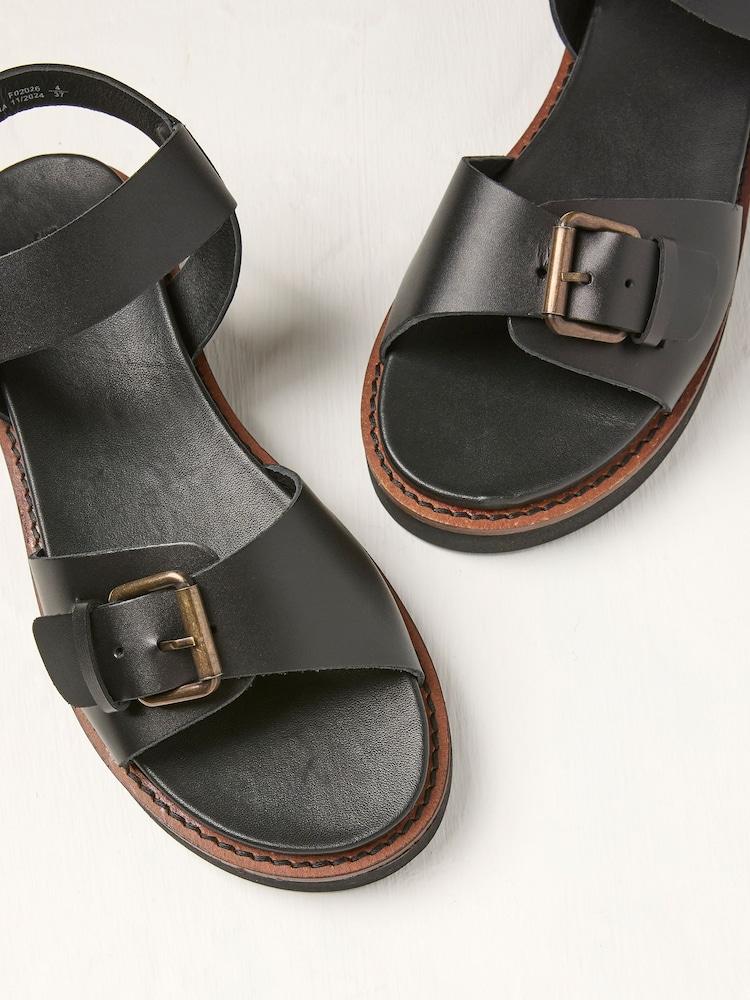 Fat Face Ambie Black Buckle Sandal