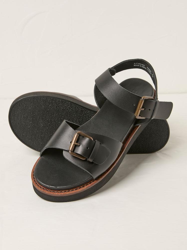 fat face Ambie Black Buckle Sandal