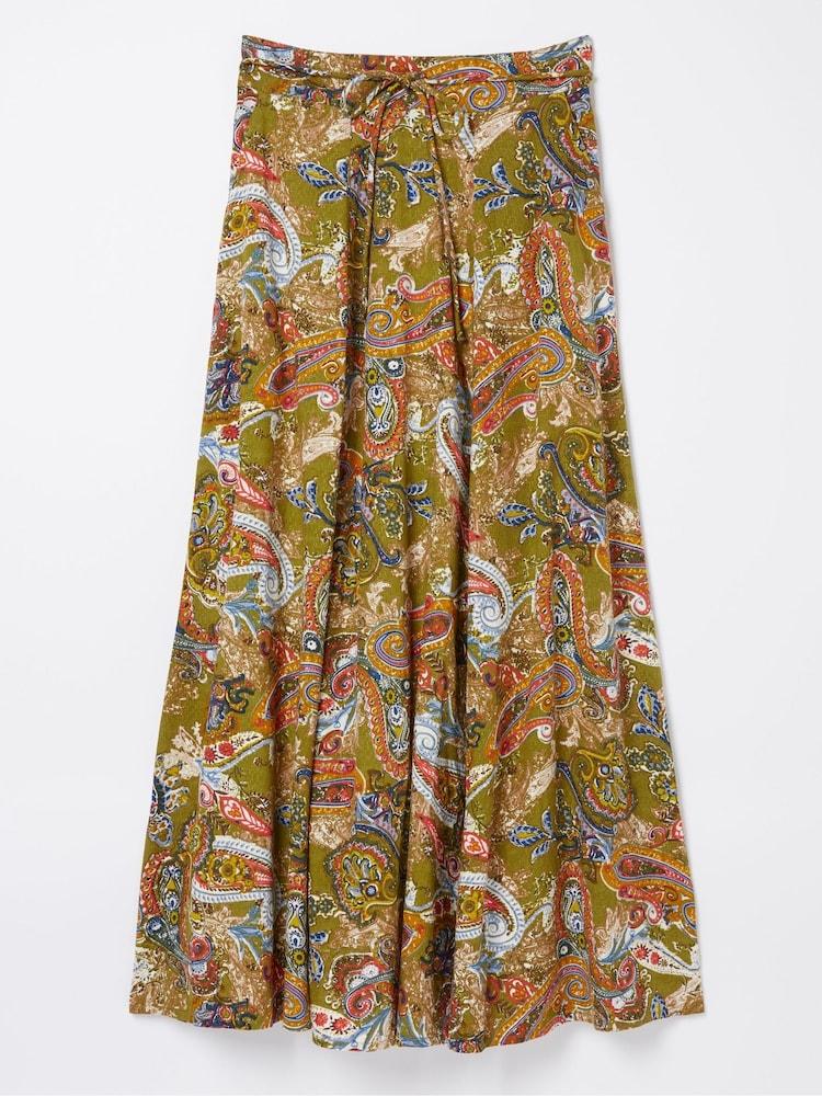 fat face Amelie Green Prairie Paisley Midi Skirt