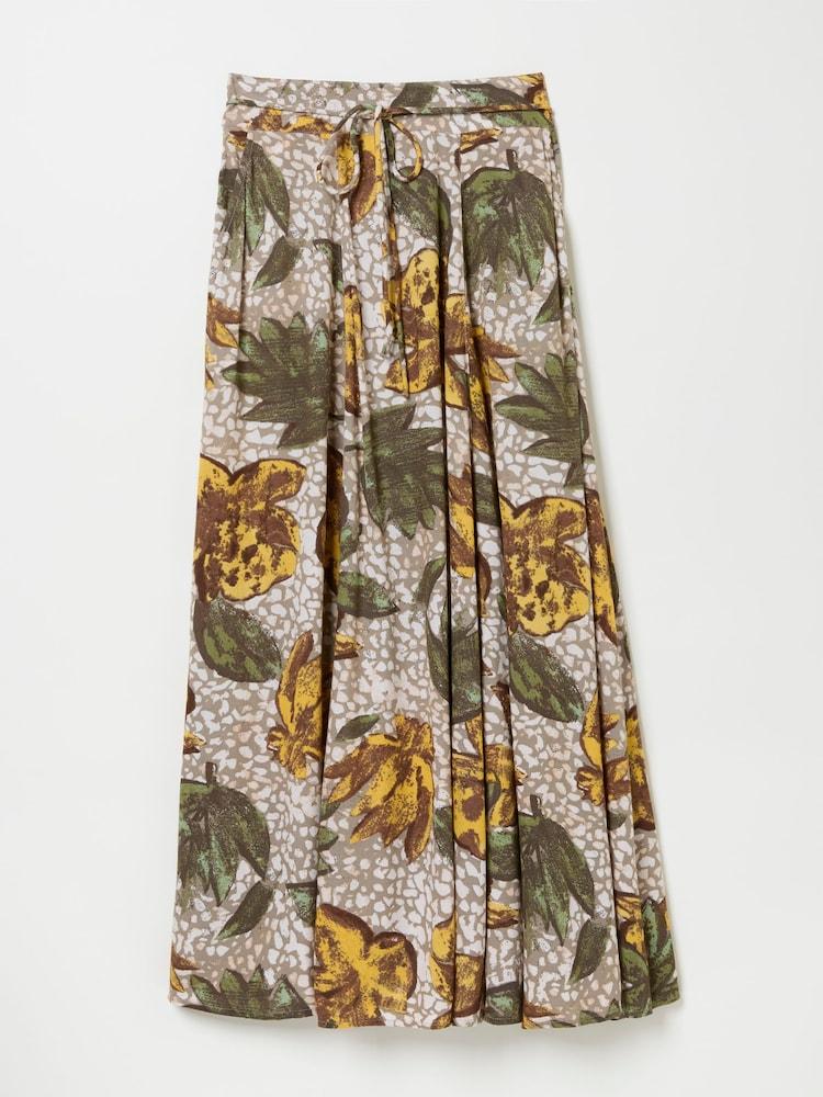 fat face Amelie Natural Wilding Leaves Midi Skirt