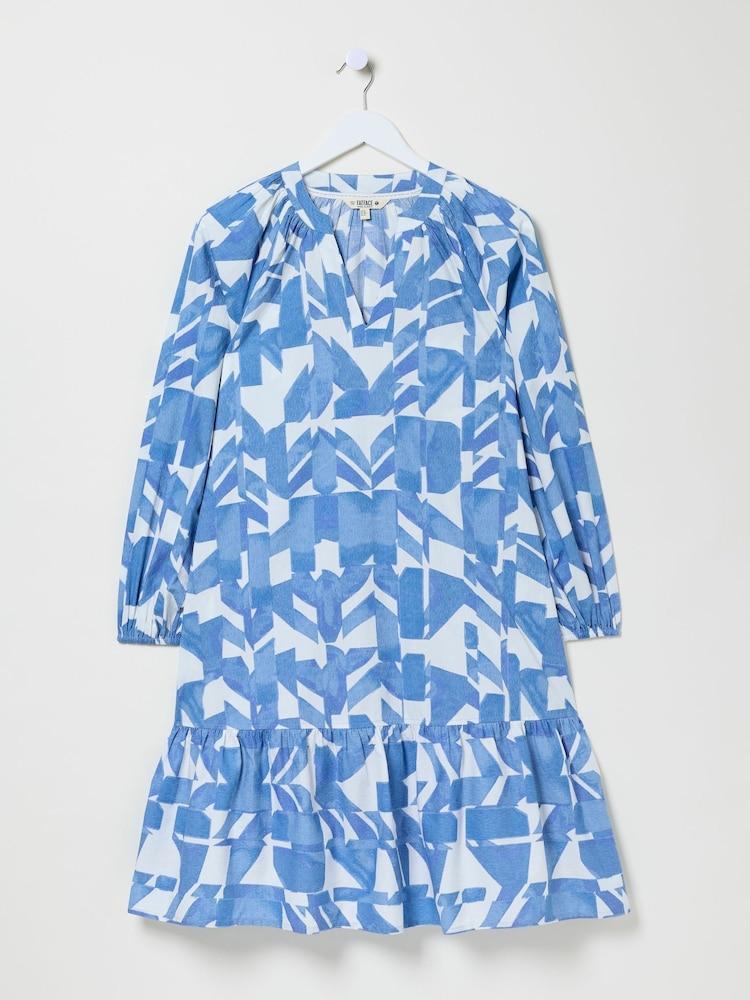 fat face Amy Blue Med Geo Dress