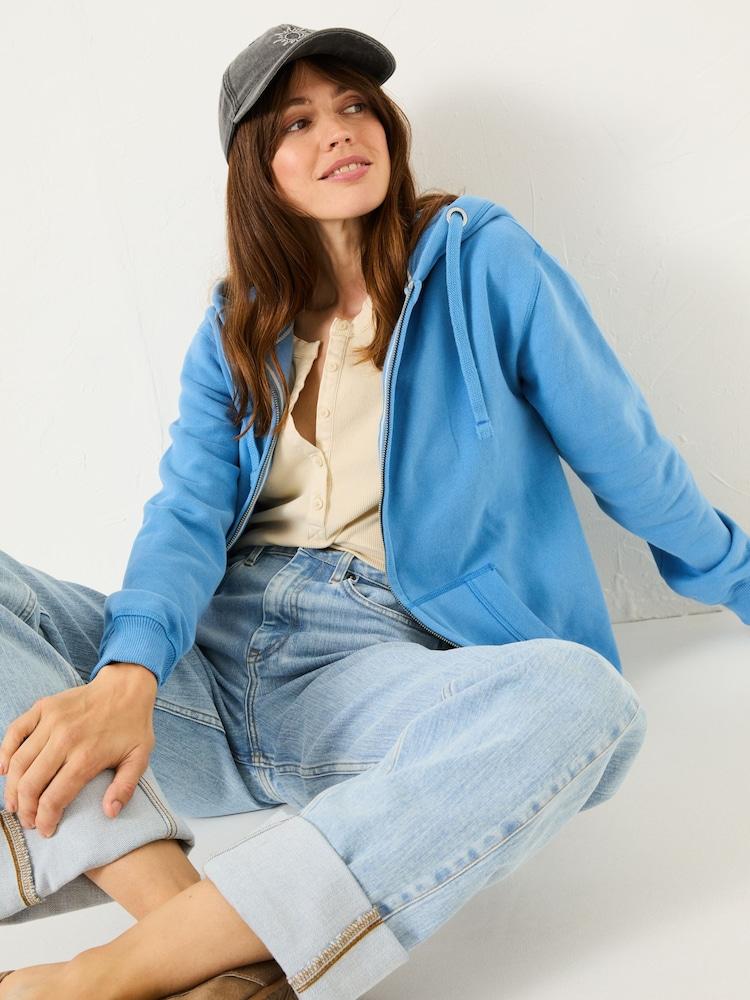 Fat Face Amy Bright Blue Zip Through Hoodie