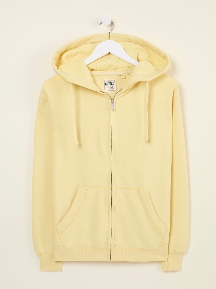 fat face Amy Light Yellow Zip Through Hoodie
