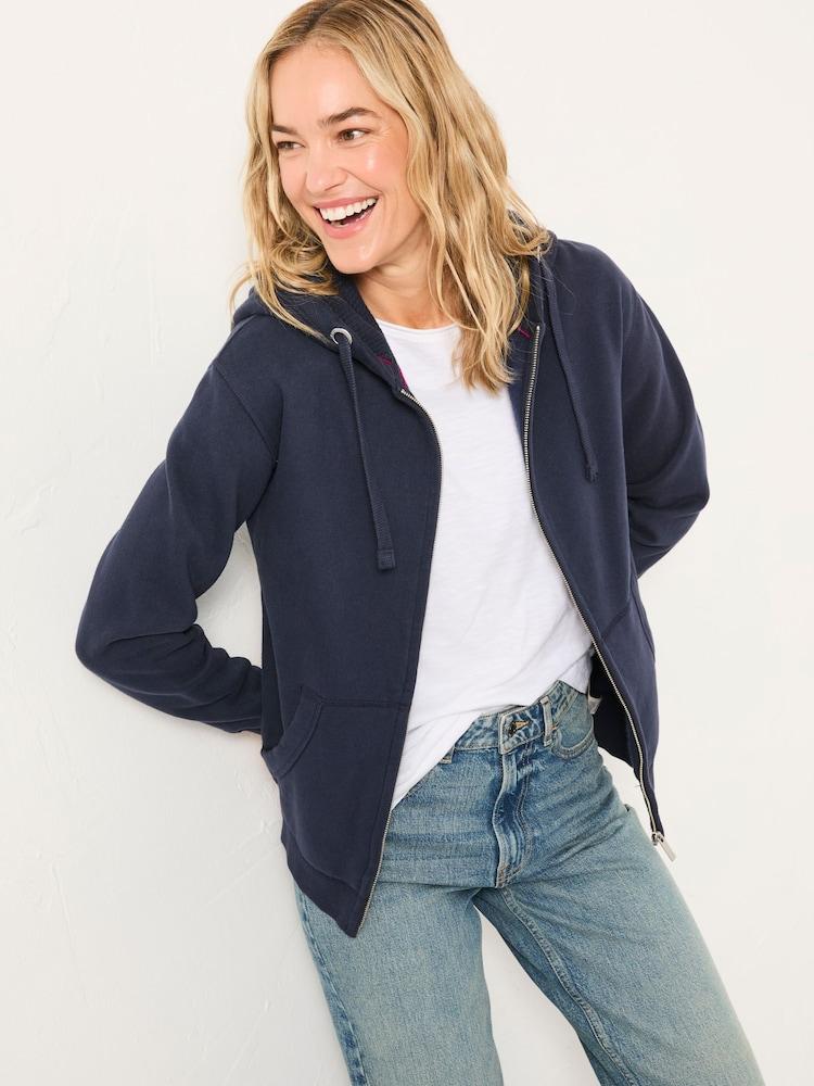 Fat Face Amy Navy Zip Through Hoodie