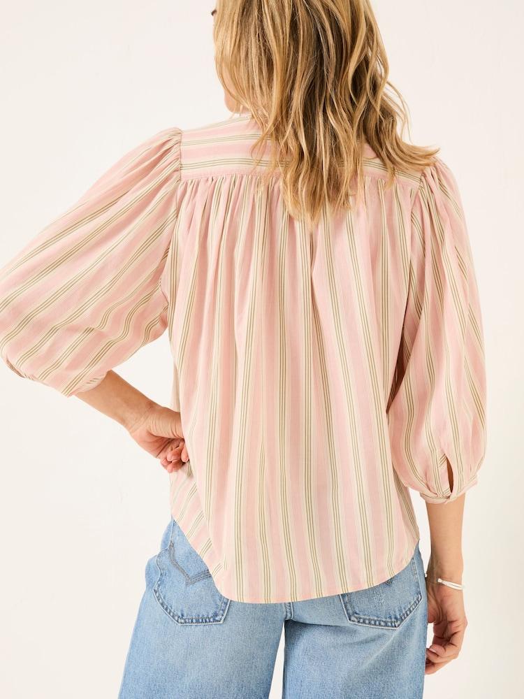 Fat Face Amy Pink Stripe Blouse