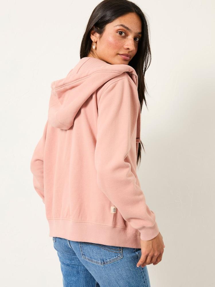 Fat Face Amy Rose Pink Zip Through Hoodie