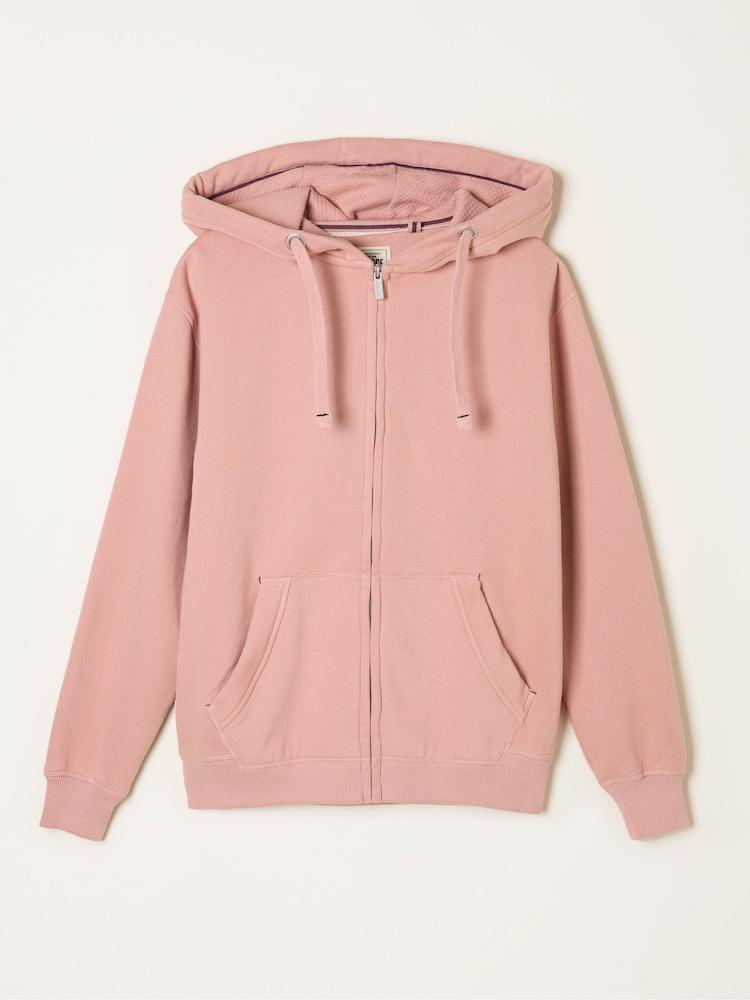 fat face Amy Rose Pink Zip Through Hoodie