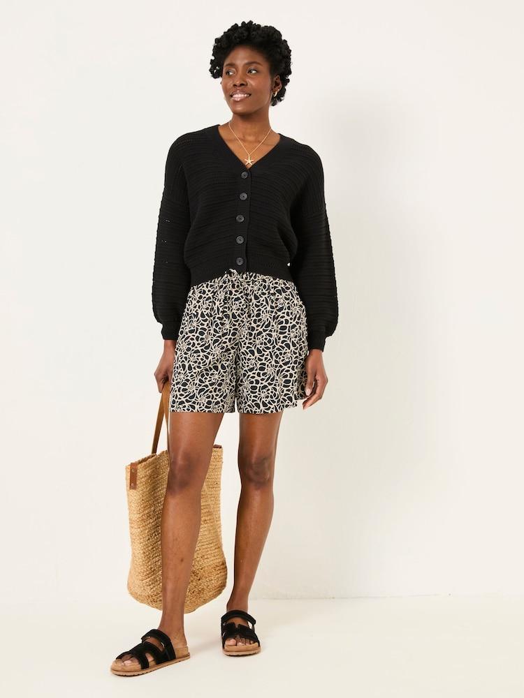 Fat Face Anna Black Shibori Long Flippy Shorts