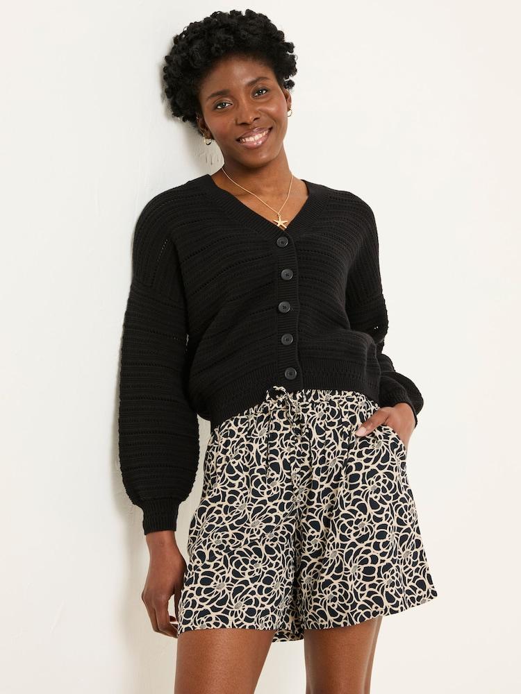 Fat Face Anna Black Shibori Long Flippy Shorts