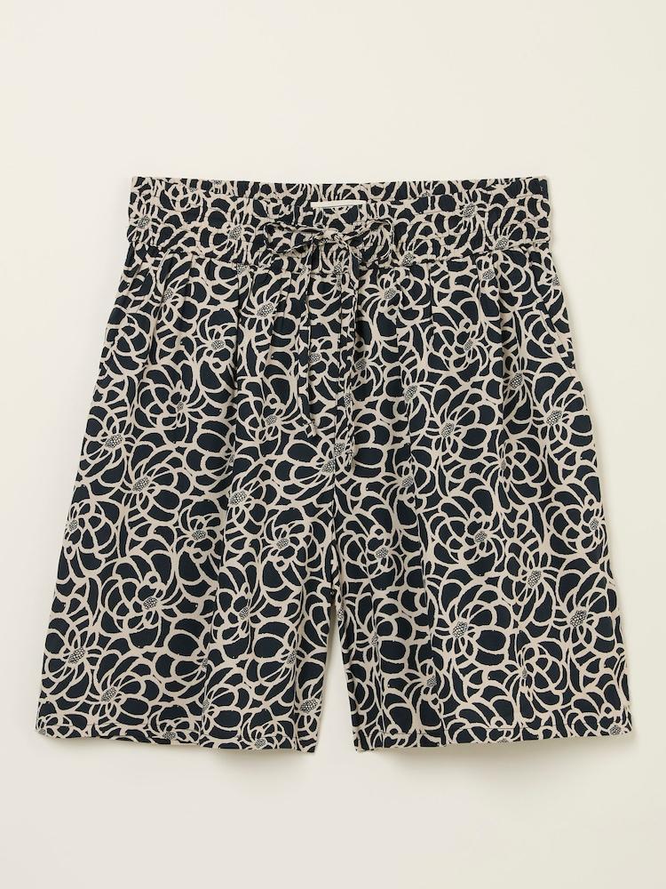 fat face Anna Black Shibori Long Flippy Shorts