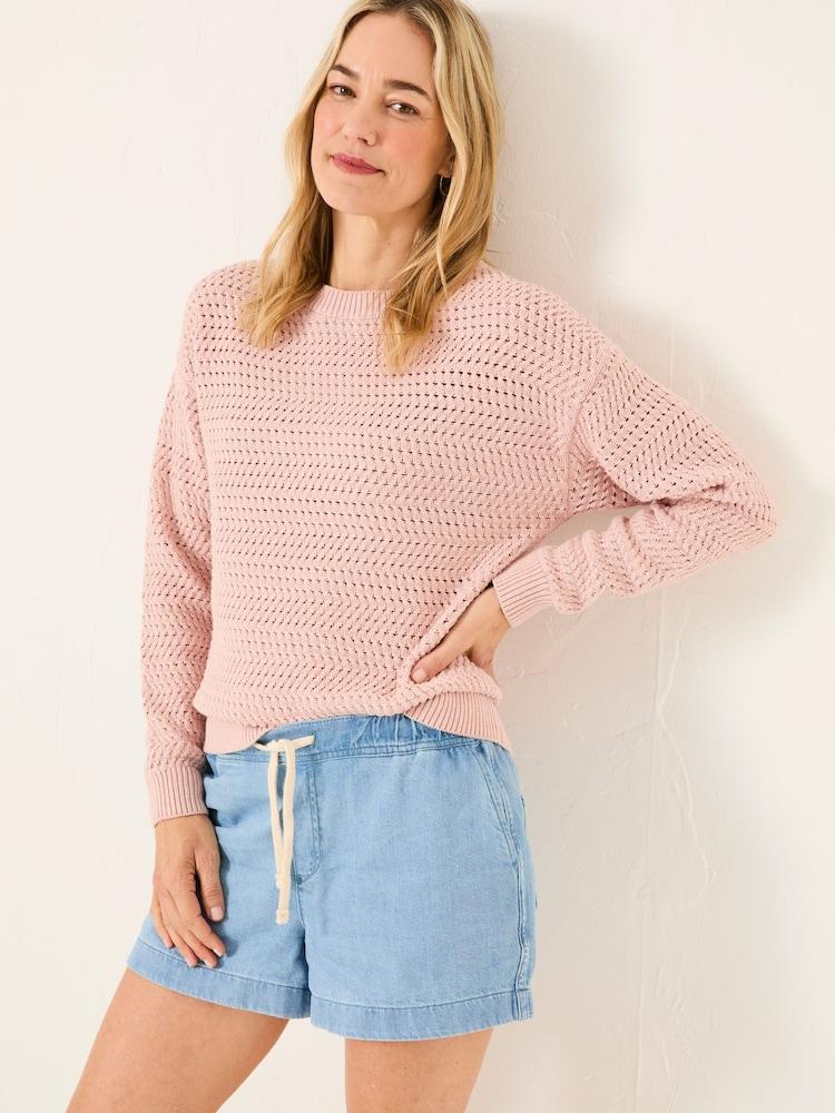 Fat Face Annabelle Light Pink Knitted Jumper
