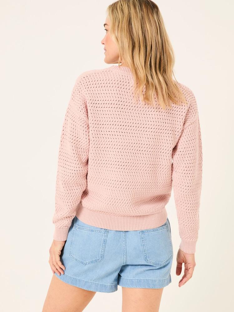 Fat Face Annabelle Light Pink Knitted Jumper