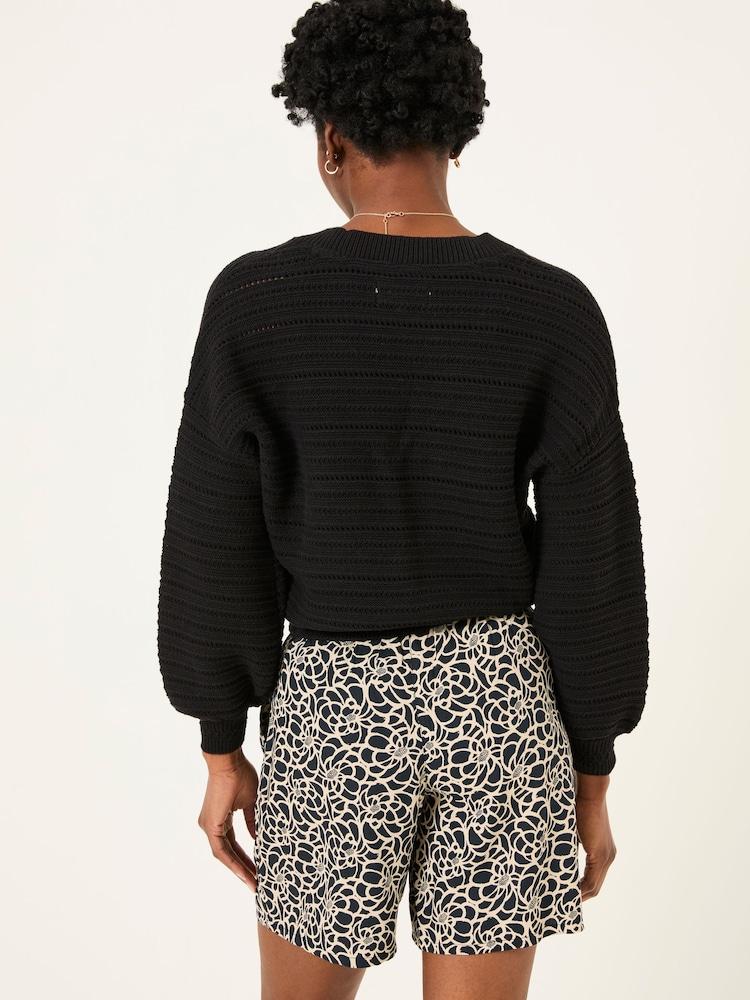 Fat Face Annie Black Knitted Cardigan