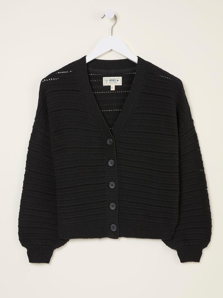 fat face Annie Black Knitted Cardigan