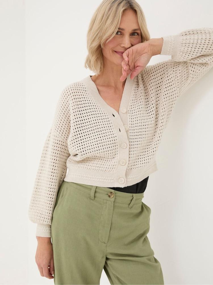 Fat Face Annie Natural Button Through Cardigan