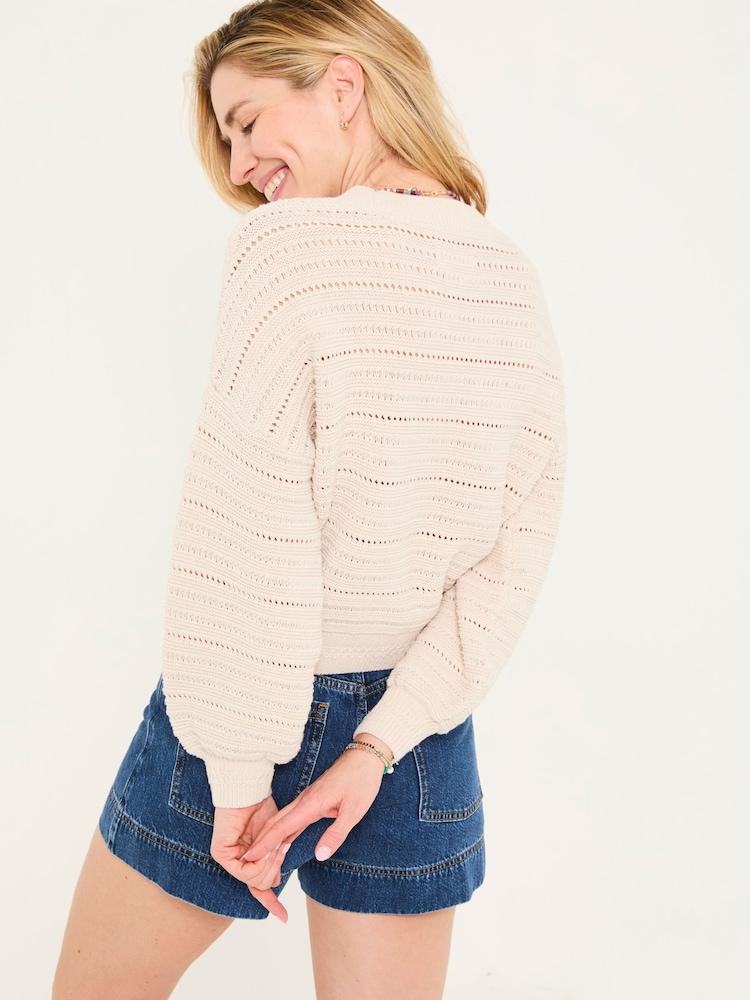 Fat Face Annie Natural Knitted Cardigan