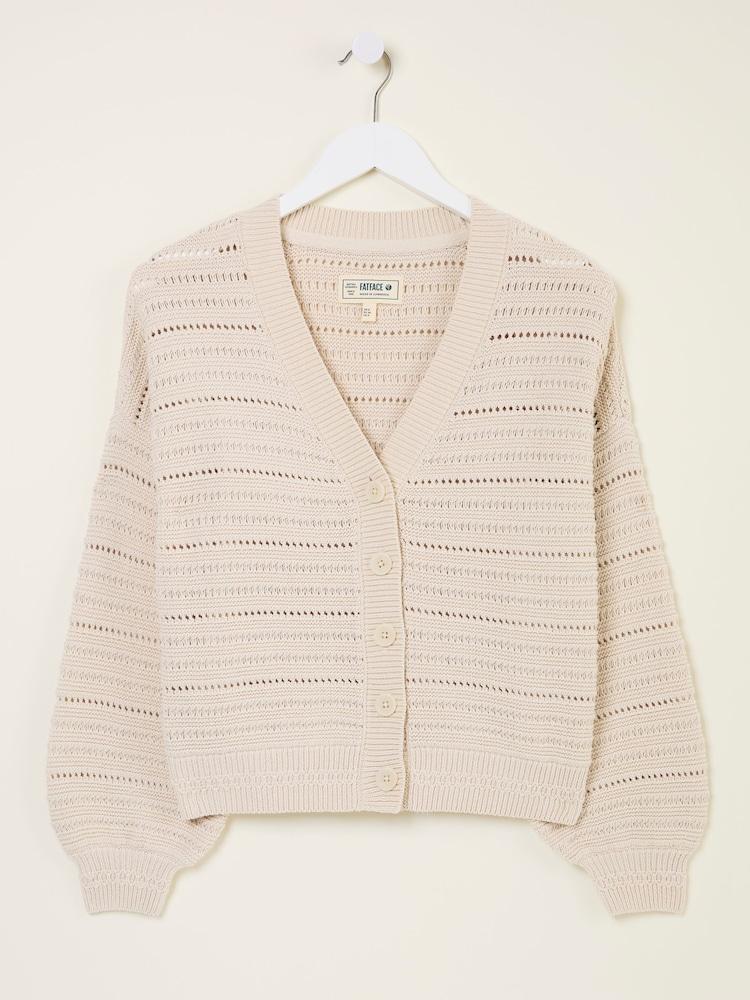 fat face Annie Natural Knitted Cardigan