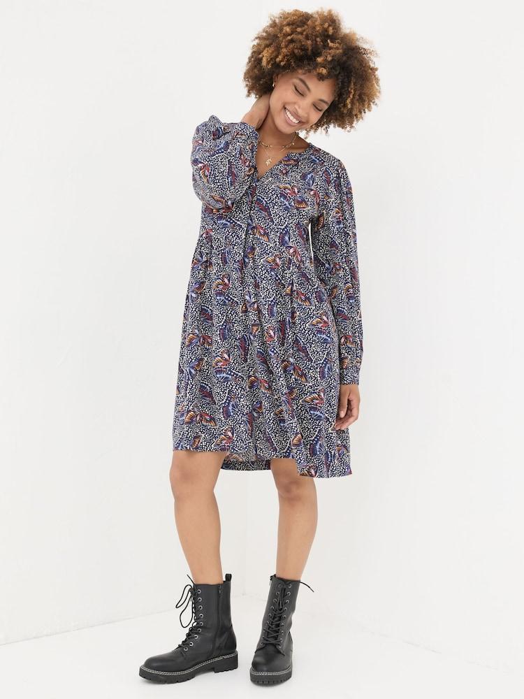 Fat Face Anona Dark Navy Swing Dress