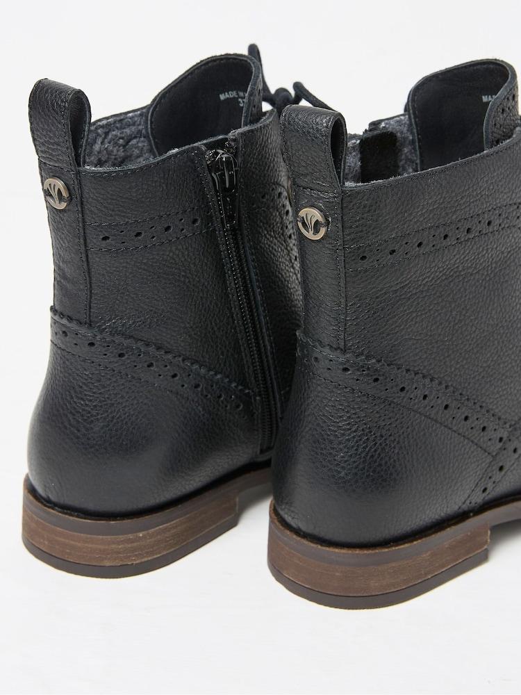 fat face Anwen Black Brogue Ankle Boots