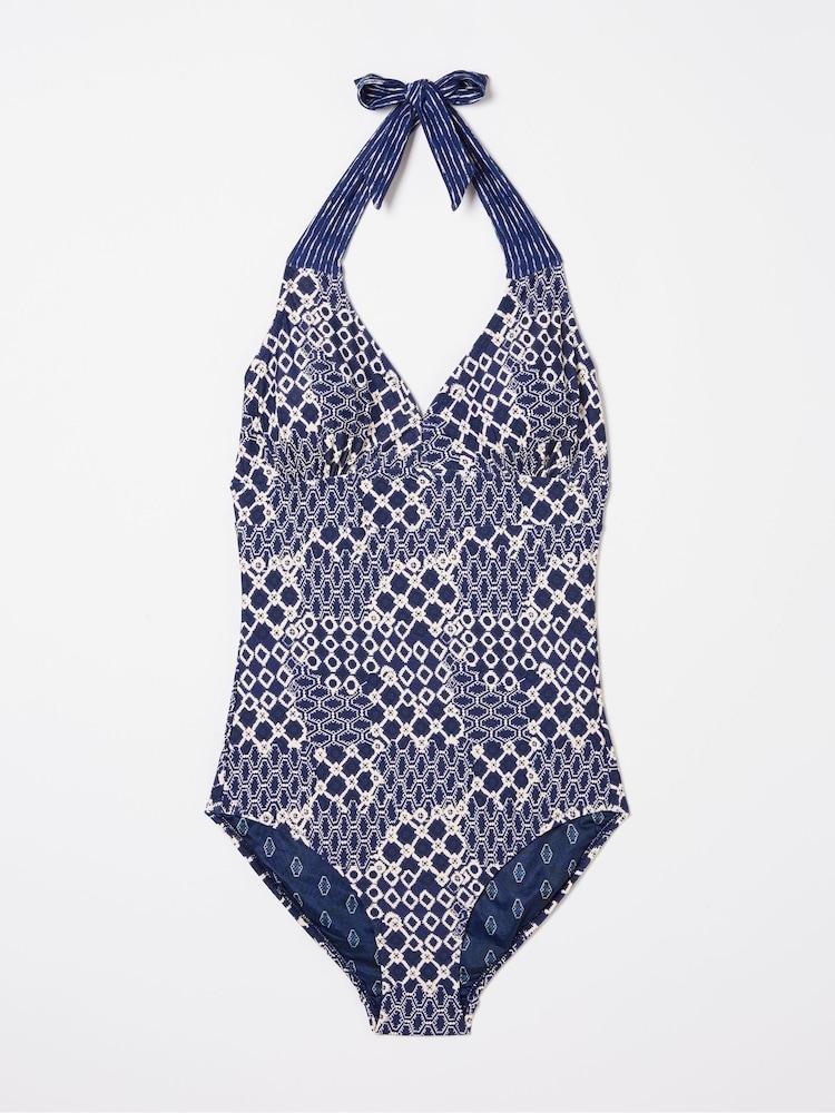 fat face Ari Blue Patchwork Geo Swimsuit