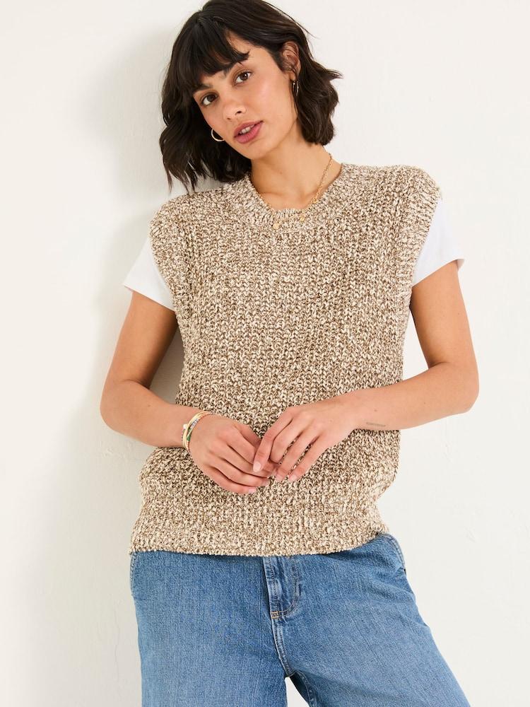 Fat Face Ari Natural Knitted Tape Yarn Tank