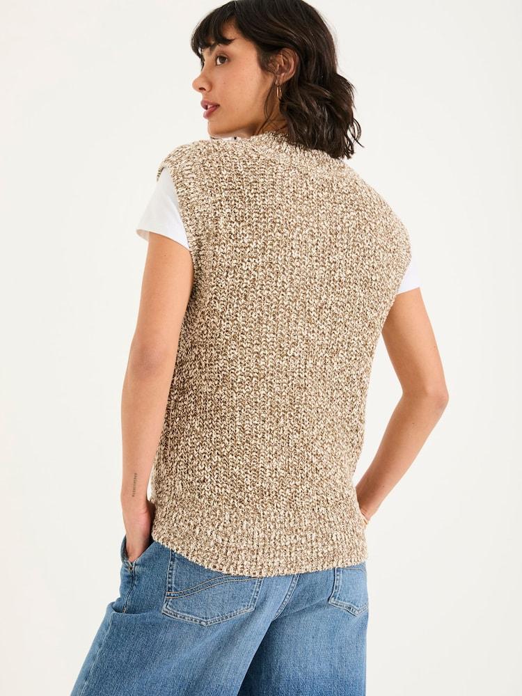 Fat Face Ari Natural Knitted Tape Yarn Tank