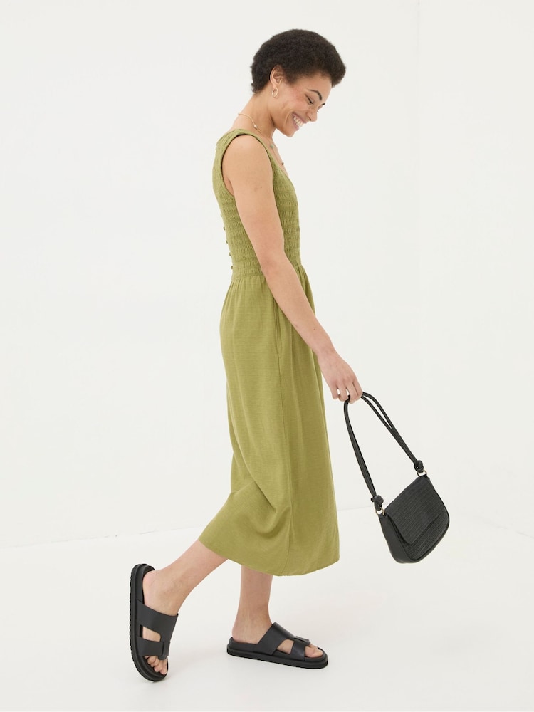 Fat Face Aria Green Midi Dress