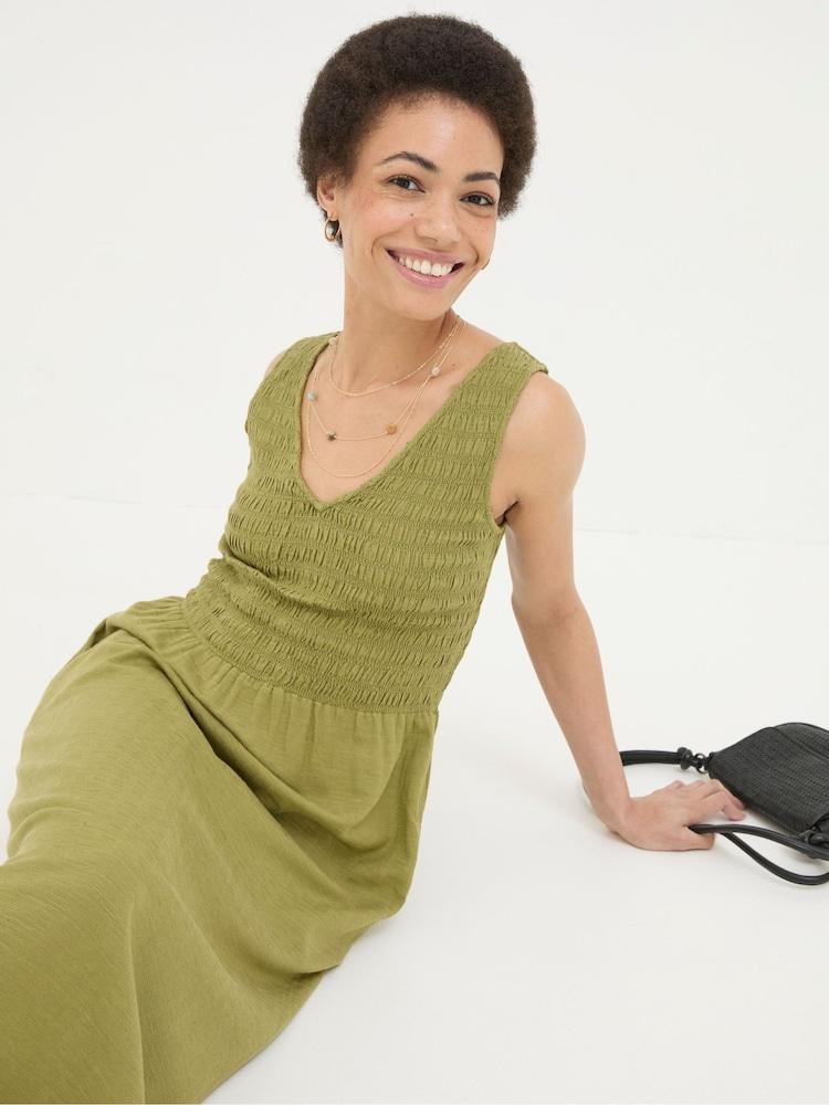 fat face Aria Green Midi Dress