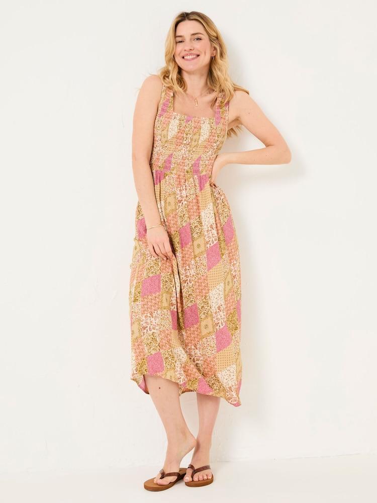 Fat Face Aria Multi Air Patchwork Midi Dress