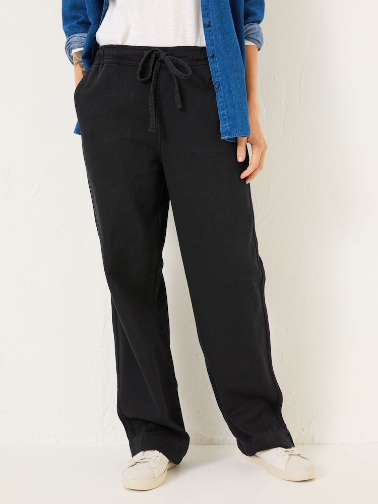 Fat Face Ashby Charcoal Grey Wide Leg Trousers