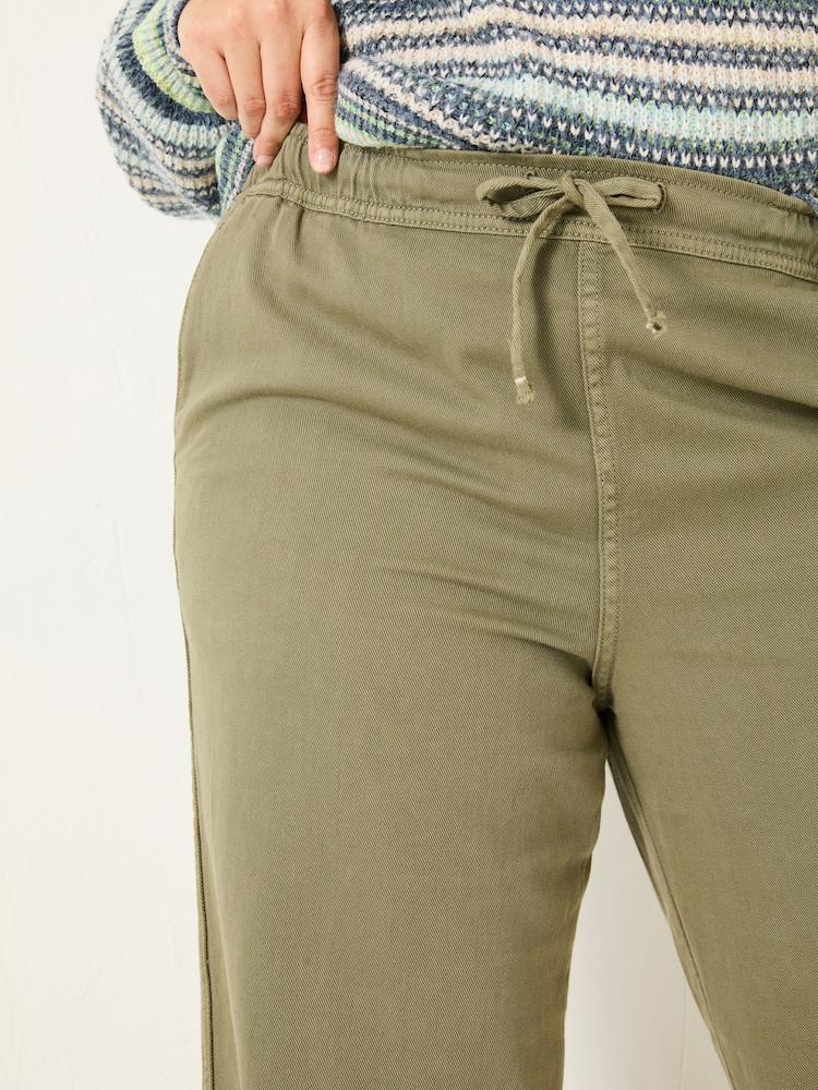 fat face Ashby Khaki Green Wide Leg Trousers