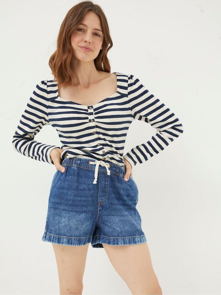 Fat Face Ashby Mid Denim Pull-On Shorts