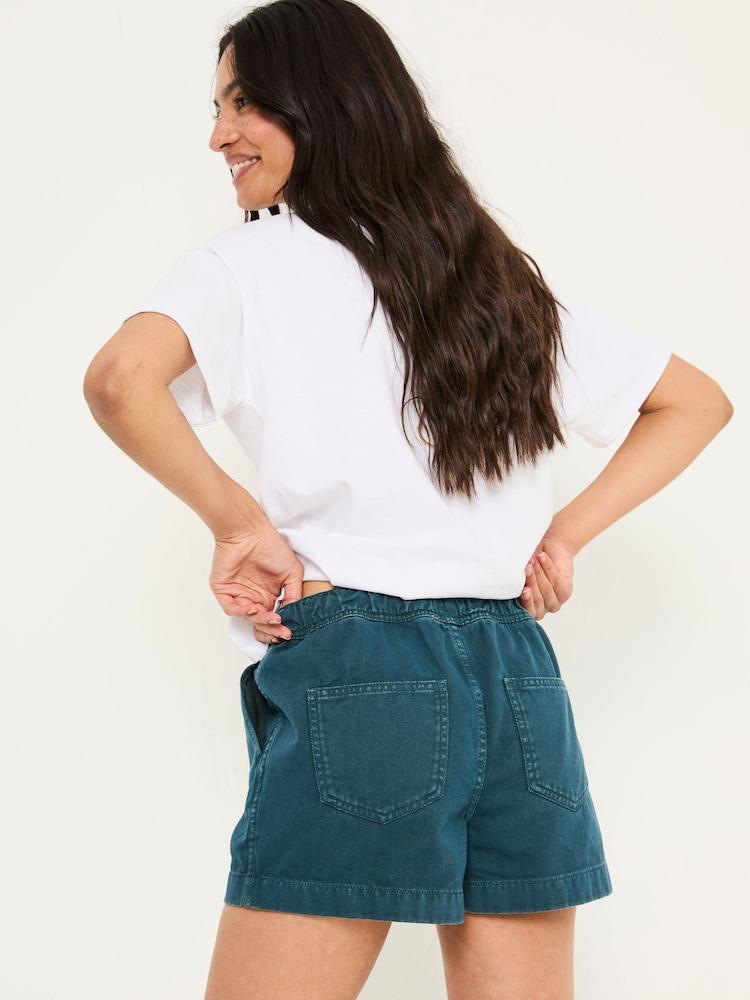 Fat Face Ashby Teal Blue Drawstring Shorts