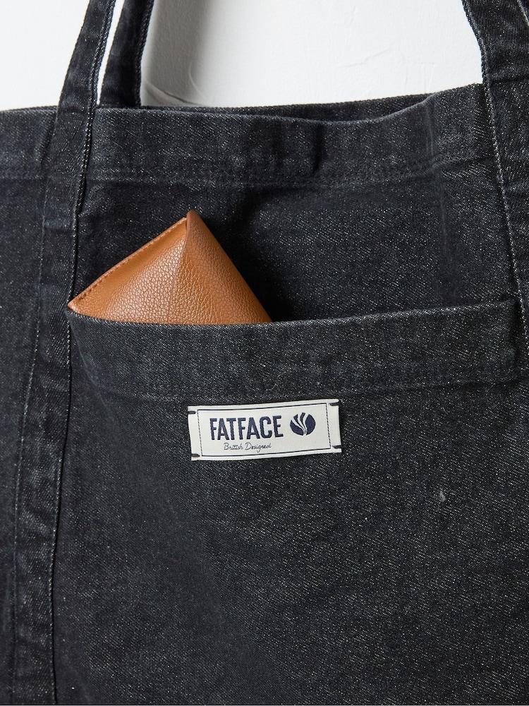 Fat Face Astrid Black Pocket 100% Cotton Tote Bag