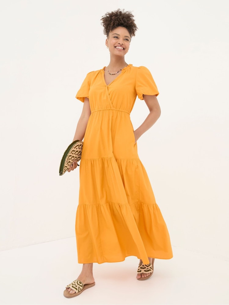 Fat Face Aubrey Orange Maxi Dress