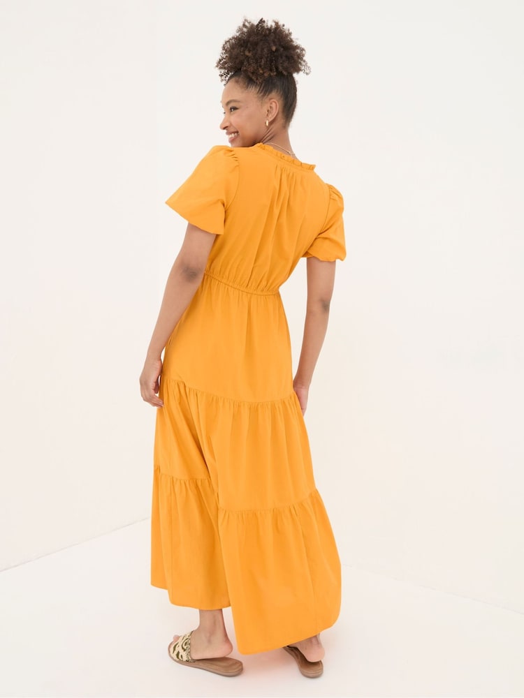 Fat Face Aubrey Orange Maxi Dress