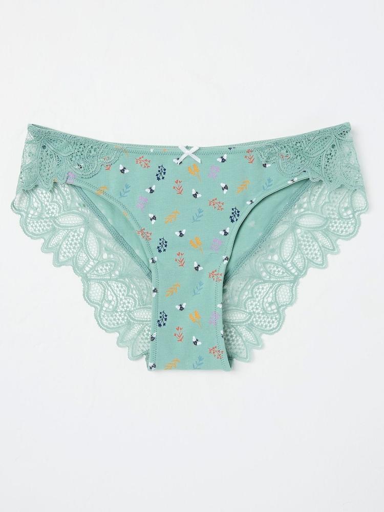 Fat Face Autumn Green Bee Cheeky Knickers