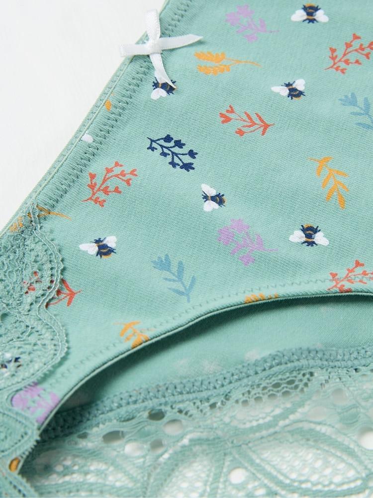 Fat Face Autumn Green Bee Cheeky Knickers