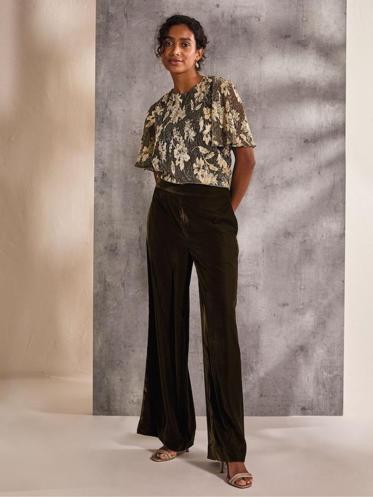 Fat Face Ava Brown Velvet Trousers
