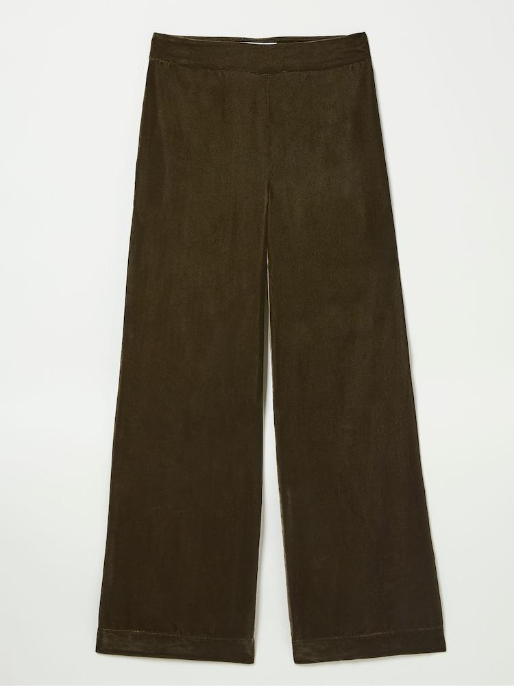 fat face Ava Brown Velvet Trousers