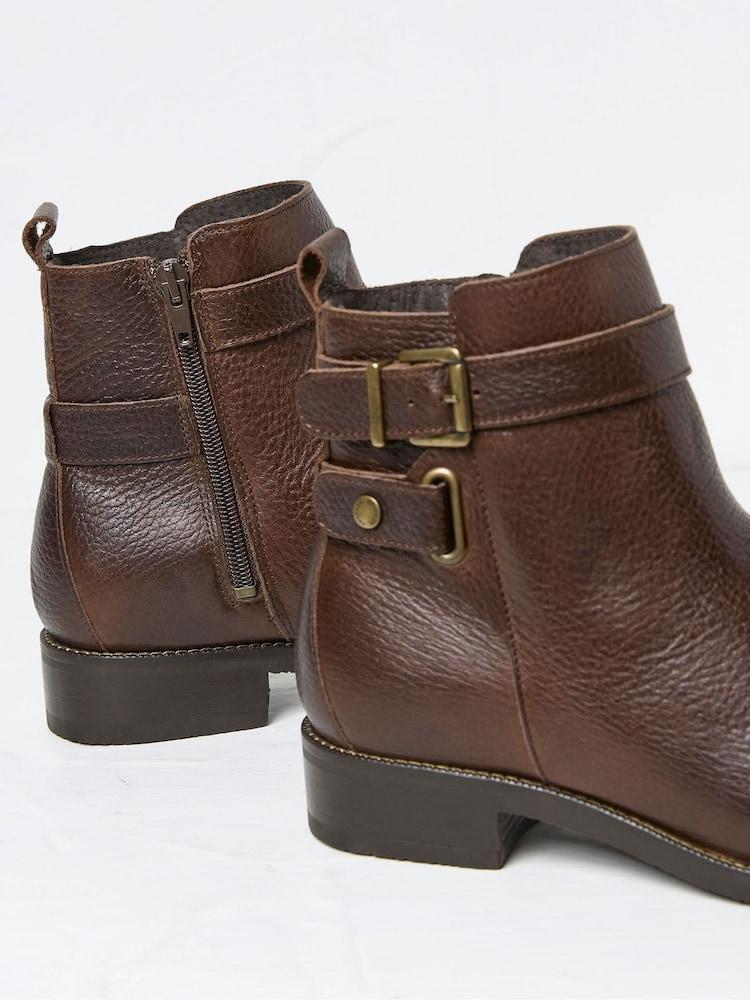 fat face Avery Brown Buckle Boots