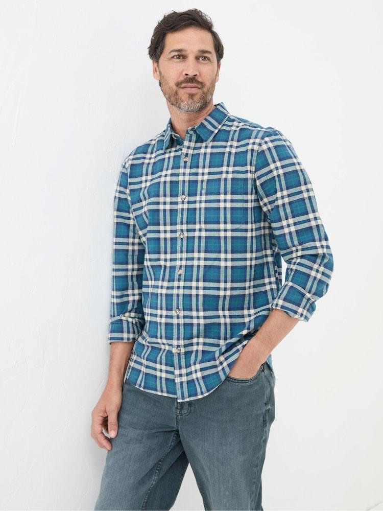 Fat Face Backworth Blue Check Shirt