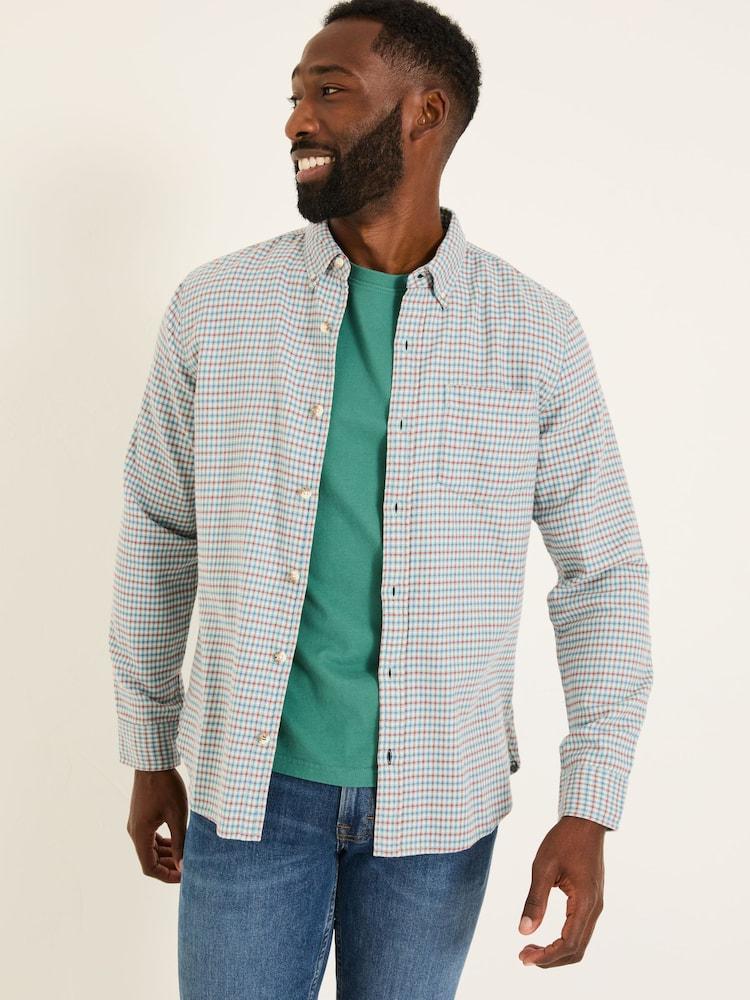 Fat Face Bath Red Long Sleeve Check Shirt