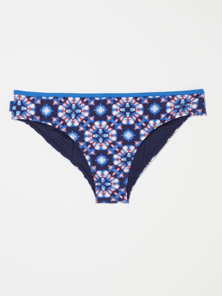 fat face Batik Bright Blue Geo Bikini Bottoms