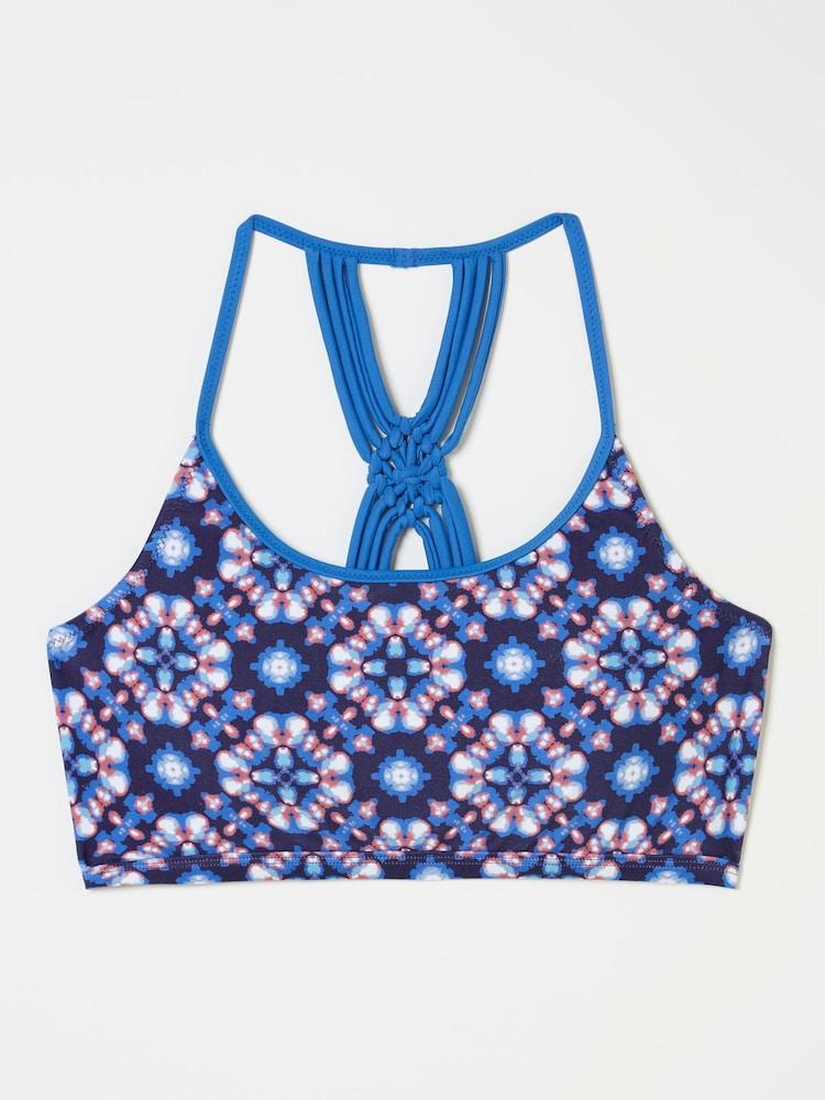 fat face Batik Bright Blue Geo Bikini Top