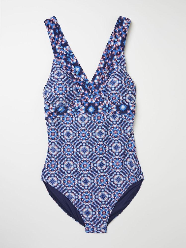 fat face Batik Bright Blue Geo Indigo Swimsuit