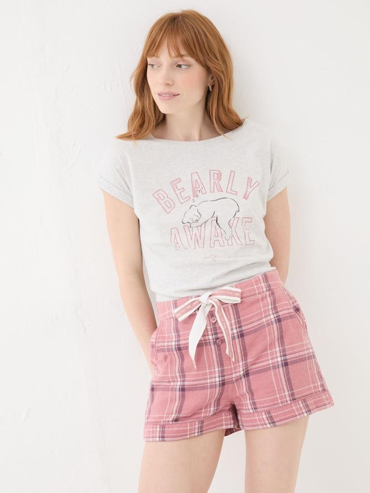 Fat Face Bearly Awake Grey 100% Cotton Pyjama Top